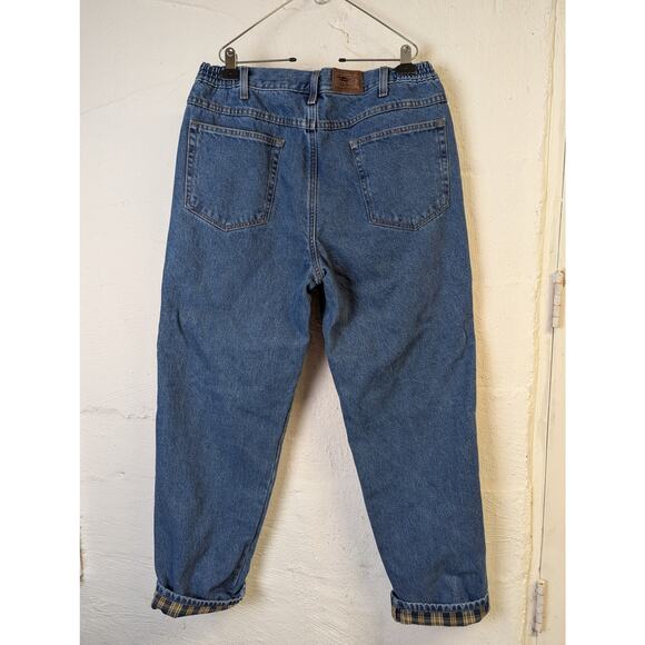 NWOT Vtg LL Bean Flannel Lined Jeans Mens 38x32 Blue Straight Leg Comfort Waist - Picture 7 of 8